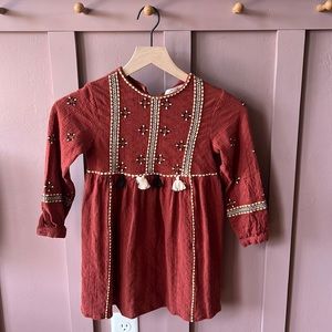 Zara embroidered fall dress
